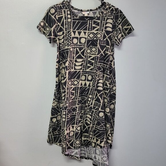 Lularoe Dress Short Sleeve Hi Lo Womens XXS Geometric Patterns - Picture 1 of 7